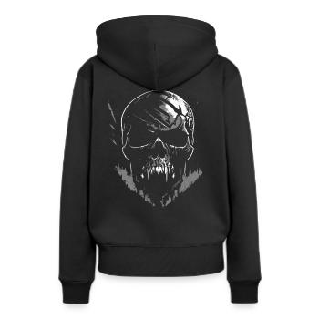 Crâne sombre - Sweat à capuche Premium bio Femme - noir - Dos - Julia (174cm)