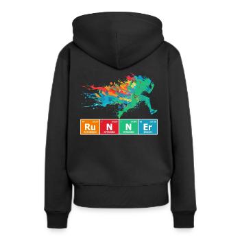 Runner Periodic Table Chart - Women’s Premium Organic Hoodie - black - Back - Julia (174cm)