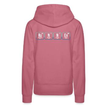 Runner Periodic Table Chart - Women’s Premium Organic Hoodie - mauve - Back - Isabella (175cm)