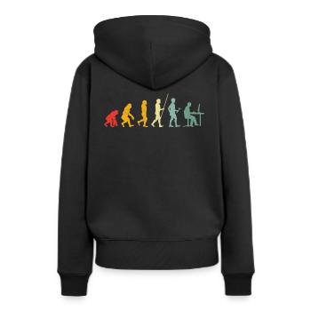 Evolution of Man – Computer Programmer - Frauen Premium Bio Hoodie - Schwarz - Hinten - Julia (174cm)