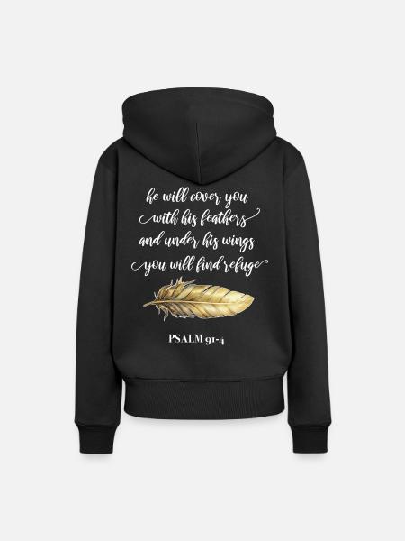 Citation chrétienne - Sweat à capuche Premium bio Femme - noir