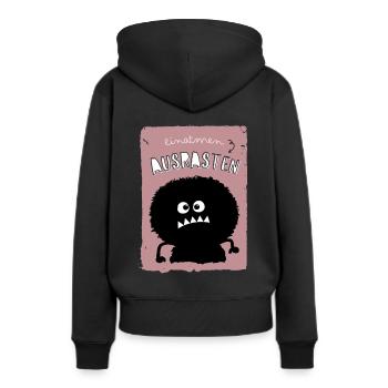 Einatmen Ausrasten Yoga Atemübung Ironie Spruch - Frauen Premium Bio Hoodie - Schwarz - Hinten - Julia (174cm)