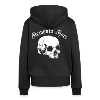 Memento Mori avec crâne gothique - Sweat à capuche Premium bio Femme - noir - Dos - Julia (174cm)