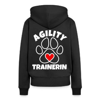 Agility Trainerin Hundesport Hunde Pfote - Frauen Premium Bio Hoodie - Schwarz - Hinten - Julia (174cm)