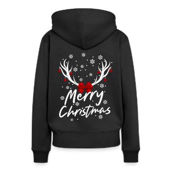 Christmas Reindeer Stars Holidays Family Celebration - Women’s Premium Organic Hoodie - black - Back - Julia (174cm)