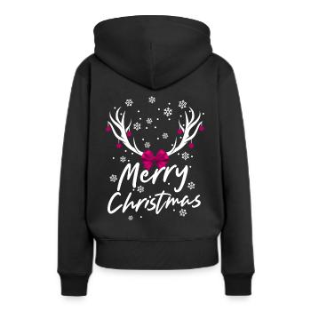 Christmas Reindeer Stars Holidays Family Celebration - Women’s Premium Organic Hoodie - black - Back - Julia (174cm)