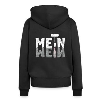 Mein Wein lustiges Weintrinker Geschenk - Frauen Premium Bio Hoodie - Schwarz - Hinten - Julia (174cm)
