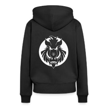 Cadeau de forêt de sanglier sanglier - Sweat à capuche Premium bio Femme - noir - Dos - Julia (174cm)