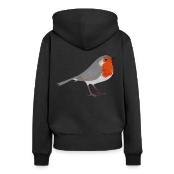 Robin des oiseaux - Sweat à capuche Premium bio Femme - noir - Dos - Julia (174cm)