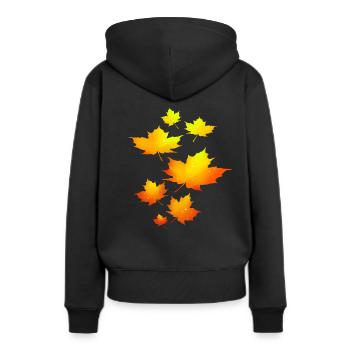 Feuilles d’automne feuilles feuilles feuilles - Sweat à capuche Premium bio Femme - noir - Dos - Julia (174cm)