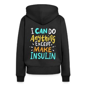 Diabetes Mellitus Zuckerkrank Insulin Geschenk - Frauen Premium Bio Hoodie - Schwarz - Hinten - Julia (174cm)