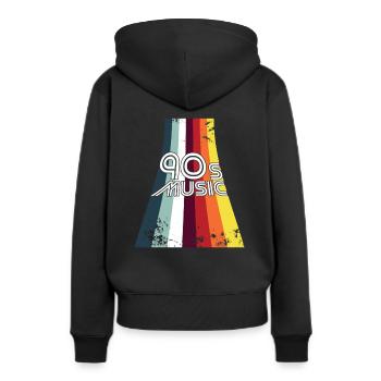 90er Musik 90er Jahre Vintage Retro - Frauen Premium Bio Hoodie - Schwarz - Hinten - Julia (174cm)