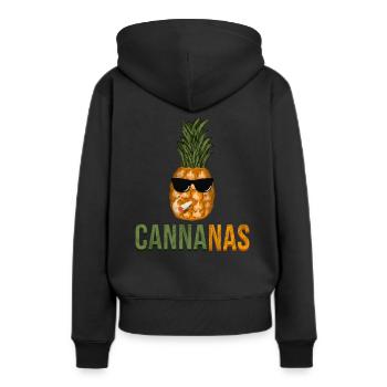 Cannabis Ananas lustig Weed Kiffer kiffen - Frauen Premium Bio Hoodie - Schwarz - Hinten - Julia (174cm)
