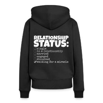 drôle relation statut relation célibataire solo - Sweat à capuche Premium bio Femme - noir - Dos - Julia (174cm)