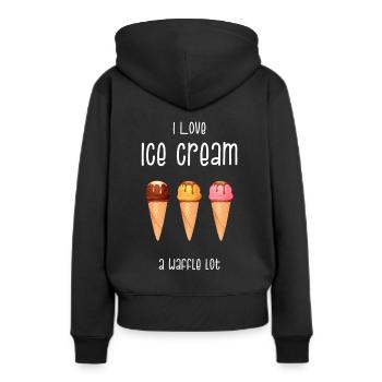 Eiscreme Eis Softeis Waffel Eisdiele Geschenk - Frauen Premium Bio Hoodie - Schwarz - Hinten - Julia (174cm)