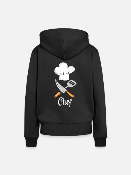 Chef-kok chef-kok chef-kok keuken eten - Vrouwen Premium Bio hoodie - zwart
