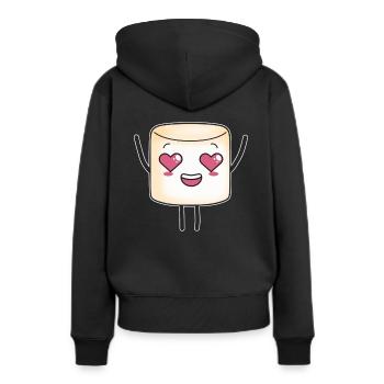 Marshmallow Marshmallows Sweet Candy Enfants - Sweat à capuche Premium bio Femme - noir - Dos - Julia (174cm)