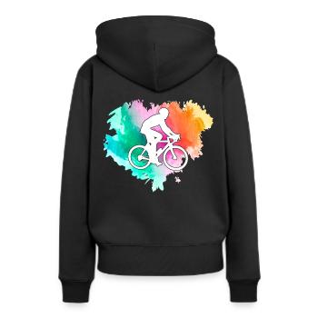 Vélo vélo vélo vélo vélo - Sweat à capuche Premium bio Femme - noir - Dos - Julia (174cm)