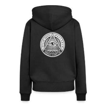 Maçonnique Maçon Illuminati Tous les yeux voyants - Sweat à capuche Premium bio Femme - noir - Dos - Julia (174cm)