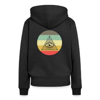 Maçon franc-maçon Illuminati - Sweat à capuche Premium bio Femme - noir - Dos - Julia (174cm)