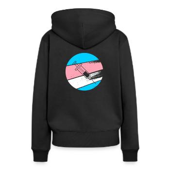 Chemise-cadeau de testostérone transgenre Happy T Day - Sweat à capuche Premium bio Femme - noir - Dos - Julia (174cm)