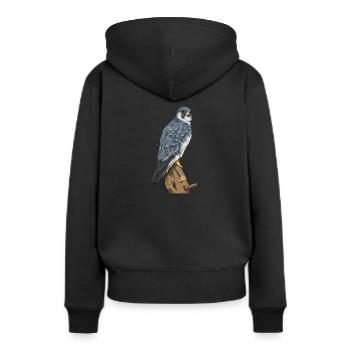 Faucon pèlerin I faucon faucon chasse au croquant motif pour - Sweat à capuche Premium bio Femme - noir - Dos - Julia (174cm)