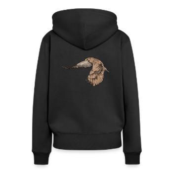 Mäusebussard I Greifvogel Bussard Motiv für - Frauen Premium Bio Hoodie - Schwarz - Hinten - Julia (174cm)
