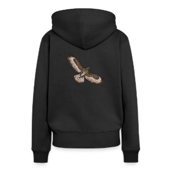 Mäusebussard I Greifvogel Bussard Motiv für - Frauen Premium Bio Hoodie - Schwarz - Hinten - Julia (174cm)