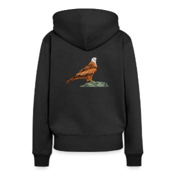 Rotmilan I Greifvogel Chasse au croquant motif pour fauconnier - Sweat à capuche Premium bio Femme - noir - Dos - Julia (174cm)