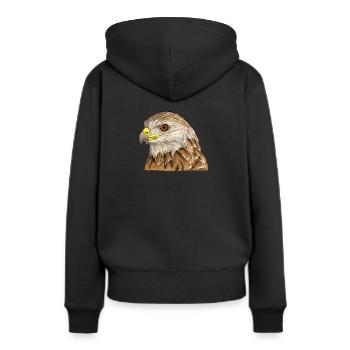 Rotmilan I Greifvogel Chasse au croquant motif pour fauconnier - Sweat à capuche Premium bio Femme - noir - Dos - Julia (174cm)