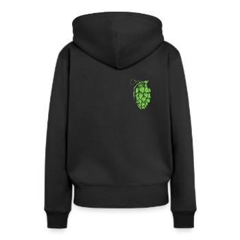 Houblon Malt I Brasserie Bière motif pour maître brasseur - Sweat à capuche Premium bio Femme - noir - Dos - Julia (174cm)