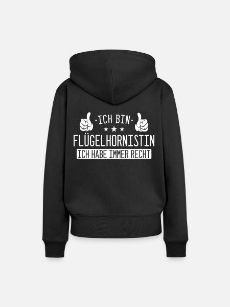 Flügelhornistin Flügelhorn Horn Instrument Spruch - Frauen Premium Bio Hoodie - Schwarz