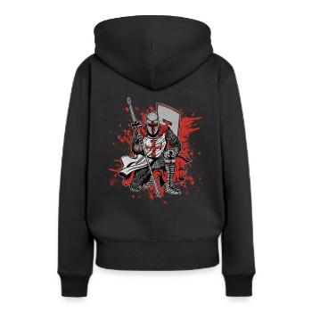 Croisés Templiers Deus Vult Templiers Templiers - Sweat à capuche Premium bio Femme - noir - Dos - Julia (174cm)