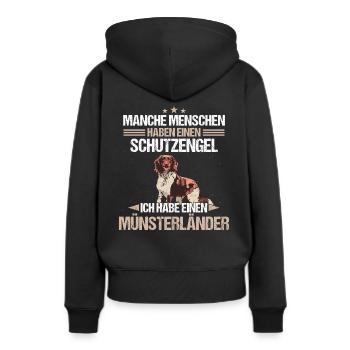 Münsterländer Hund Hundehalter - Frauen Premium Bio Hoodie - Schwarz - Hinten - Julia (174cm)