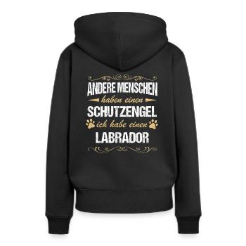 Labrador Hund Hundehalter - Frauen Premium Bio Hoodie - Schwarz - Hinten - Julia (174cm)