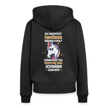 Schwaben Schwabe Schwaben Oberschwaben - Frauen Premium Bio Hoodie - Schwarz - Hinten - Julia (174cm)