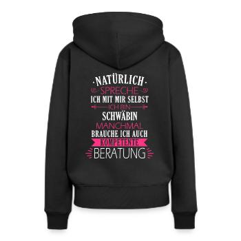 Schwaben Schwabe Schwaben Oberschwaben - Frauen Premium Bio Hoodie - Schwarz - Hinten - Julia (174cm)