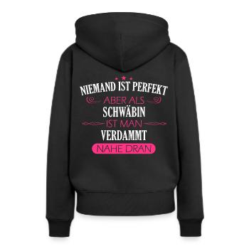 Schwaben Schwabe Schwaben Oberschwaben - Frauen Premium Bio Hoodie - Schwarz - Hinten - Julia (174cm)