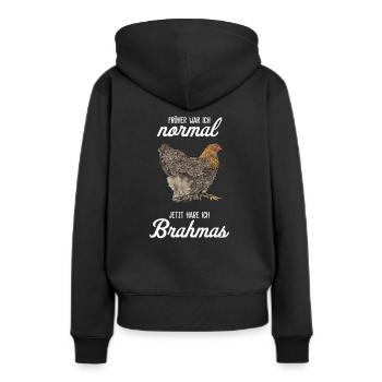 Brahma Poulet I Poule Oeuf Coq Motif pour les éleveurs de poulet - Sweat à capuche Premium bio Femme - noir - Dos - Julia (174cm)
