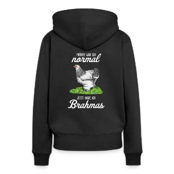Brahma Poulet I Poule Oeuf Coq Motif pour les éleveurs de poulet - Sweat à capuche Premium bio Femme - noir - Dos - Julia (174cm)