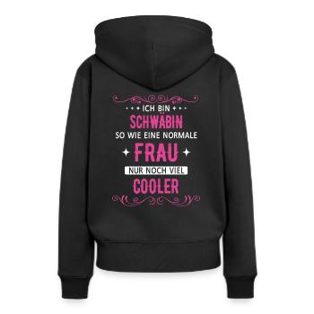 Schwaben Schwabe Schwaben Oberschwaben - Frauen Premium Bio Hoodie - Schwarz - Hinten - Julia (174cm)