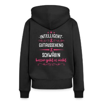 Schwaben Schwabe Schwaben Oberschwaben - Frauen Premium Bio Hoodie - Schwarz - Hinten - Julia (174cm)