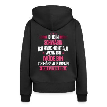 Schwaben Schwabe Schwaben Oberschwaben - Frauen Premium Bio Hoodie - Schwarz - Hinten - Julia (174cm)