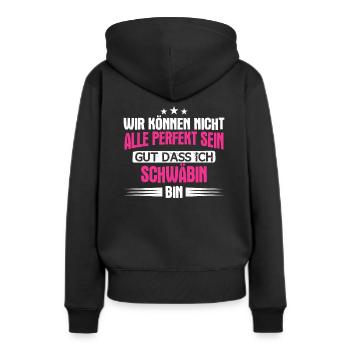 Schwaben Schwabe Schwaben Oberschwaben - Frauen Premium Bio Hoodie - Schwarz - Hinten - Julia (174cm)