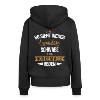 Schwaben Schwabe Schwaben Oberschwaben - Frauen Premium Bio Hoodie - Schwarz - Hinten - Julia (174cm)