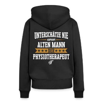 Physiotherapeut Physio Praxis Physiotherapie - Frauen Premium Bio Hoodie - Schwarz - Hinten - Julia (174cm)