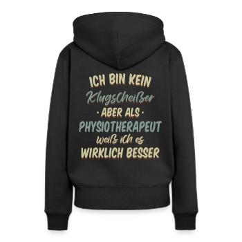 Physiotherapeut Physio Praxis Physiotherapie - Frauen Premium Bio Hoodie - Schwarz - Hinten - Julia (174cm)