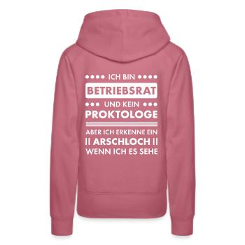 Betriebsrat Arbeitnehmer Vertreter Gewerkschaft - Frauen Premium Bio Hoodie - Malve - Hinten - Isabella (175cm)
