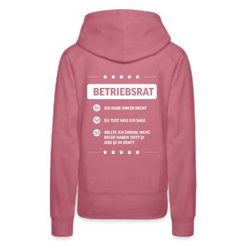 Betriebsrat Arbeitnehmer Vertreter Gewerkschaft - Frauen Premium Bio Hoodie - Malve - Hinten - Isabella (175cm)