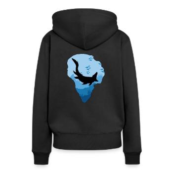 Mosasaurus I Marine Repiel Fossiles du Crétacé - Sweat à capuche Premium bio Femme - noir - Dos - Julia (174cm)